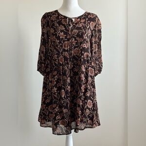 Sanctuary Brown Floral A-Line Dress